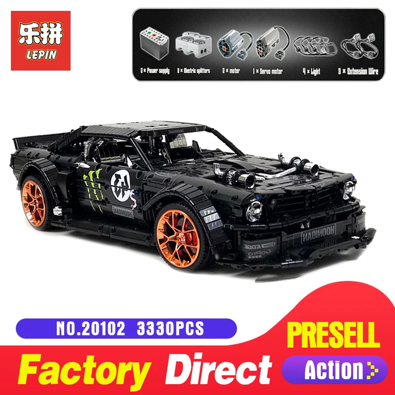 

Lepin 20102 3330PCS Ford Mustang Hoonicorn RTR Compatible LegoSet Technic MOC-22970 Building Blocks Bricks D Toys Boy Gifts