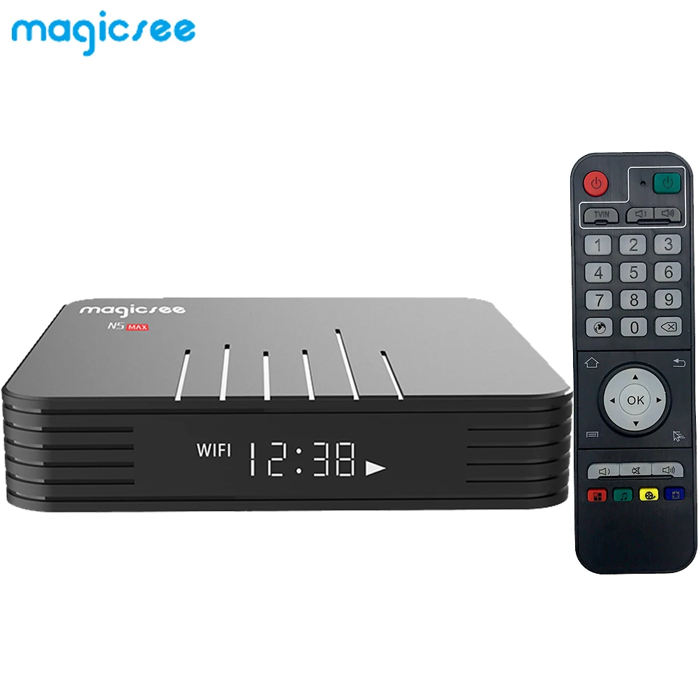 

MAGICSEE N5 Max Amlogic S905X2 Android 8.1 TV Box Bluetooth 4G DDR4 32G ROM Or 64G ROM EMMC WiFi 4K H.265 1000Mbps Set Top Box