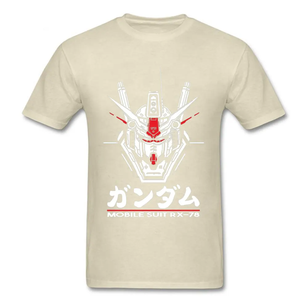 RX 78 Gundam футболки для мужчин отличная футболка мужская хлопковая черная футболка Gundam футболка Япония Harajuku уличная одежда Geek RX-78 костюм - Цвет: Beige