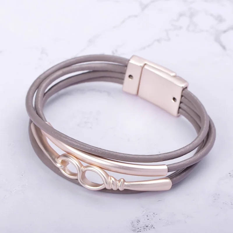 Blucome модный браслет кожаный многослойный браслет цвета розового золота ювелирные изделия для женщин девушек вечерние аксессуары для ежедневного шарма лучшие подарки