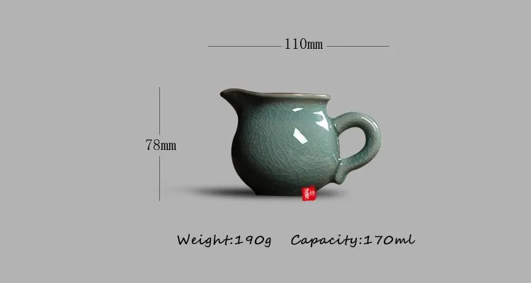 WIZAMONY Китайский Longquan Celadon ручная работа ярмарка кружка 170 мл Justice чашка чай горшок чайная чашка точки чайная посуда Чайный набор кунг-фу