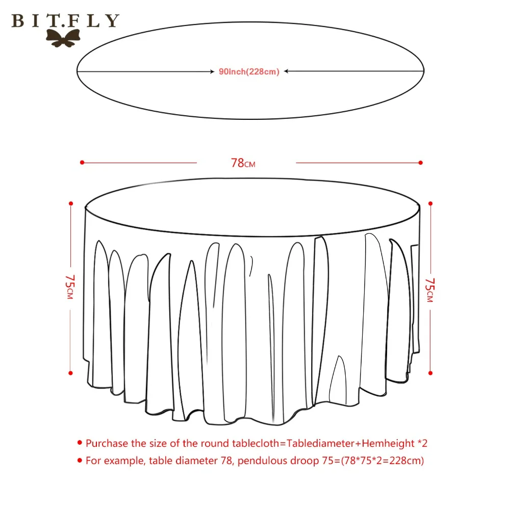 228 см круглая атласная скатерть, скатерть из полиэстера, покрытие для стола, маслостойкая Свадебная вечеринка, ресторан, банкет, украшение для дома