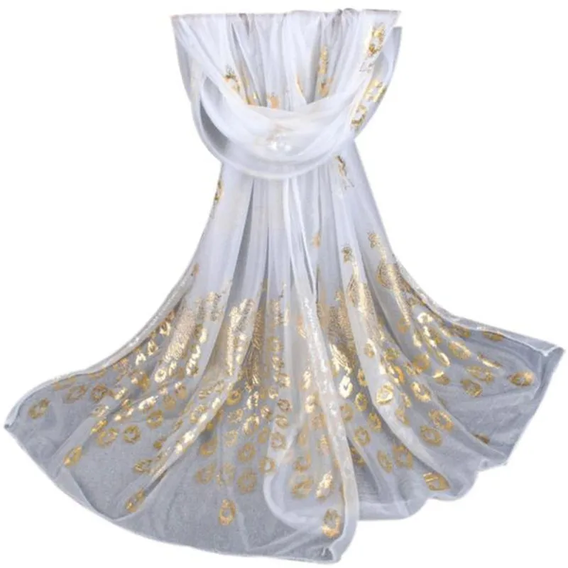 Moda mujer Модный женский длинный шарф с принтом обертывание Дамская шаль для девочек большие шарфы - Цвет: Белый