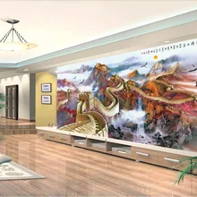 На заказ фотообои 3d обои Wanli Great Wall Китайский пейзаж гостиная домашний Декор 3d настенные фрески обои для стен 3 d