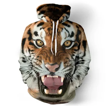 

Hoodies Fashion Brand Animal 3D Tiger Print Streetwear For Women Men Sweatshirts Casual Coat Unisex Pullovers Plus Size S-3XL