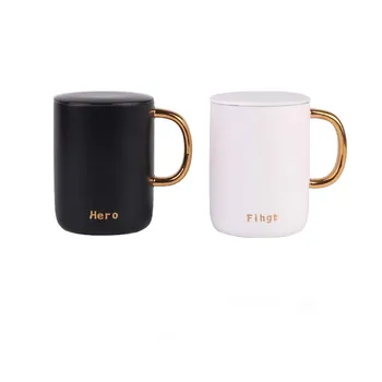 

Simplicity 400ml Black and White Coffee Mug Hero Fight Ceramic Cup with Lid Lovers Cup Drink Bottle 2pcs/set DEC215