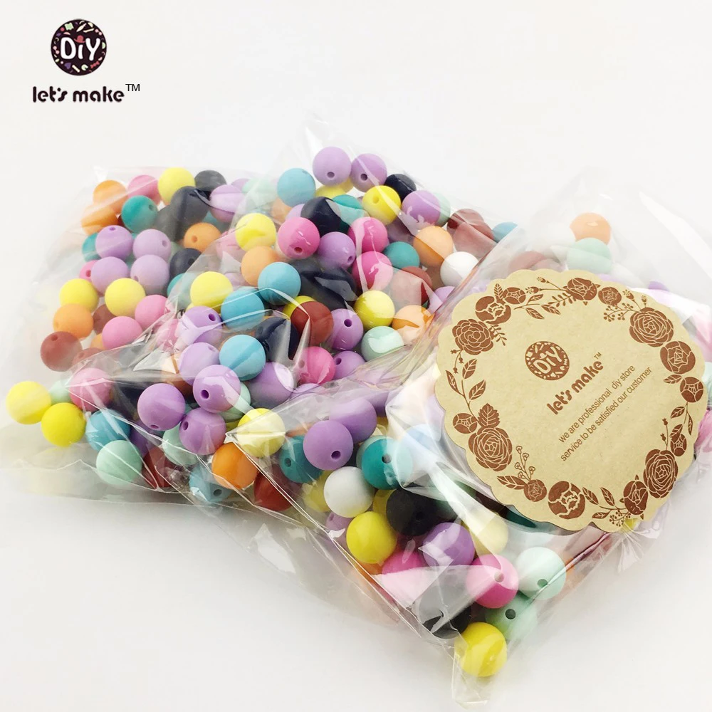 

Let's make Round Silicone Beads 50pc Food Grade Loose Sensory Teether 20mm Baby Chew Mom Nusring Jewelry Balls Infant Teething