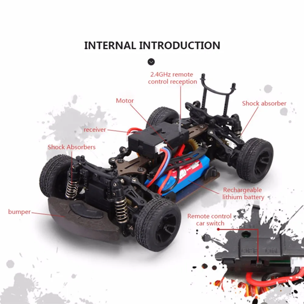 WL A222 1:24 four-wheel drive RC car 2.4G remote control speed desert off-road drift racing car alloy material 35km