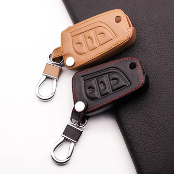 

for Toyota Camry Prado Highlander Corolla REIZ Crown RAV4 Leather Car Key Cover FOB Cover Protective Bracket Car wallet shell