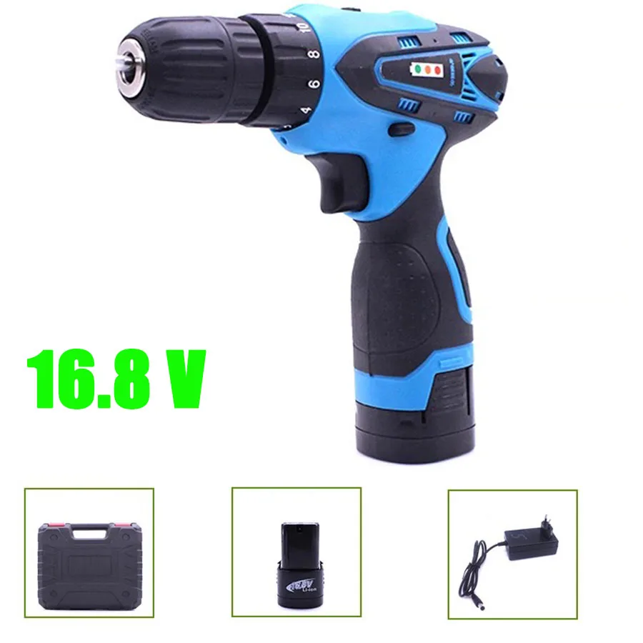 

VOTO Battery Rechargeable Cordless Drill Electric Screwdriver Set Lithium Power Tools Screw Gun Driver 16.8V With CaseBlue 2018