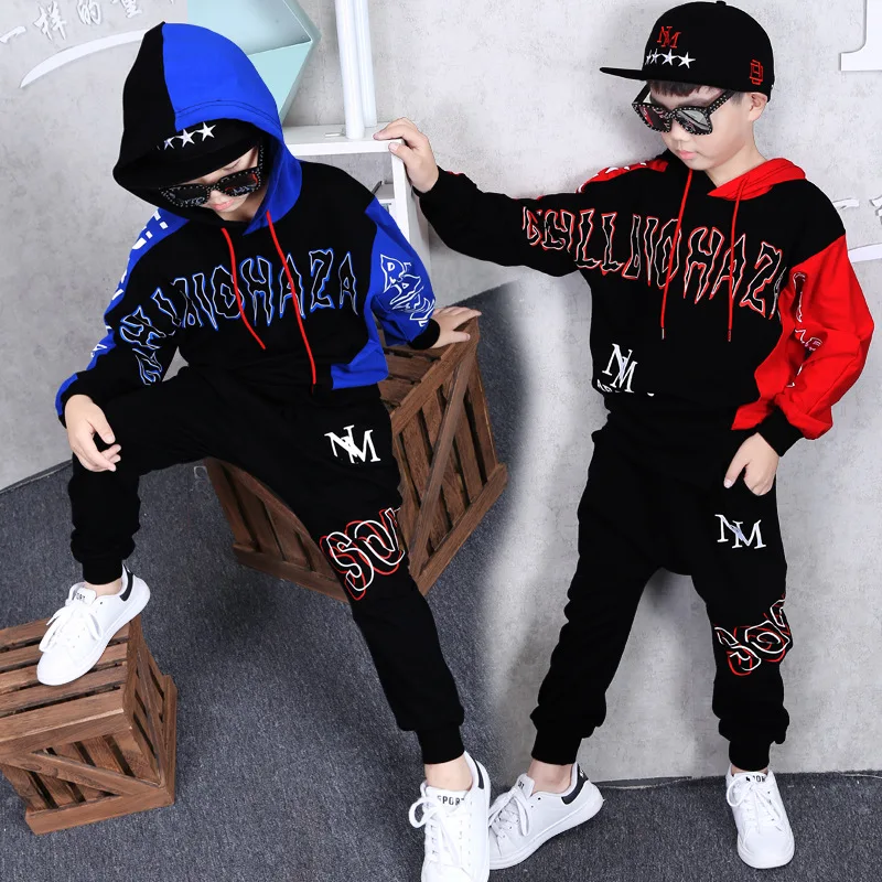 2019 New Big Boys Clothing Set Cotton Fashion Long Sleeves Hoodies