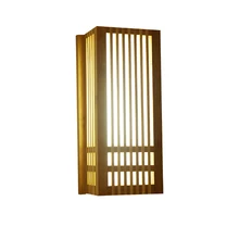 Ручной работы Китайский коридор бамбук светодиодный настенный светильник креативный японский балкон настенные бра натуральный бамбук настенный светильник