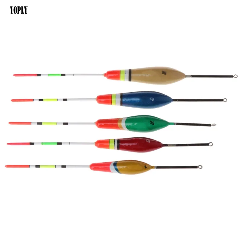 

5 Pcs/Set Fishing Float Buoyance Buoy Bobber Stick Wooden Tackle 1g/2g/3g/4g/5g
