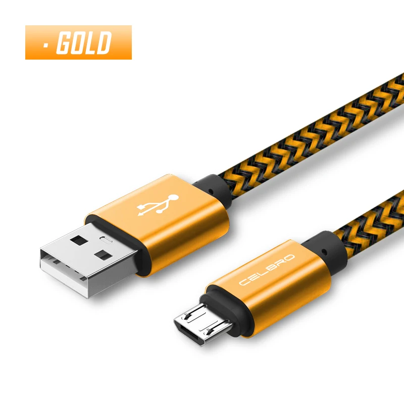 Кабель зарядного устройства для Android, шнур 3 м, 2 м, кабель Micro USB, кабель 2, 3 метра, usb кабель для зарядки для huawei P Smart Honor 20i 7 - Тип штекера: Gold Cable