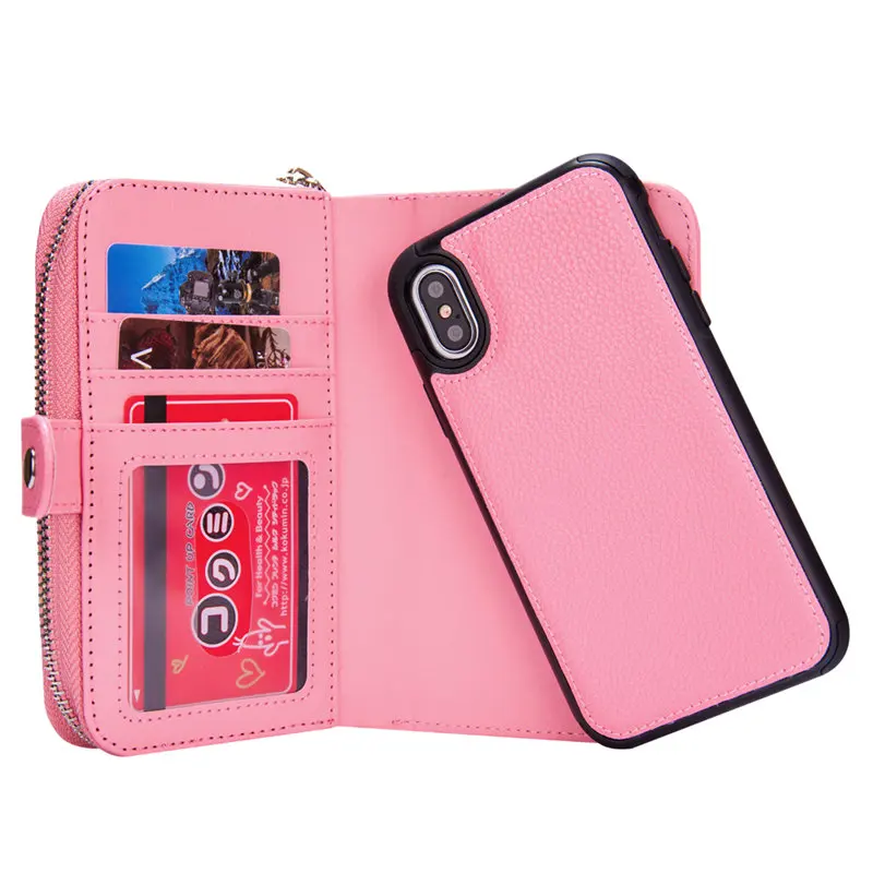 

2In1 Multifunction Flip Cover For iPhone X XS XR XS Max Case Luxury Litchi Lady Handbag Zipper Wallet Leather Case For iPhone XR