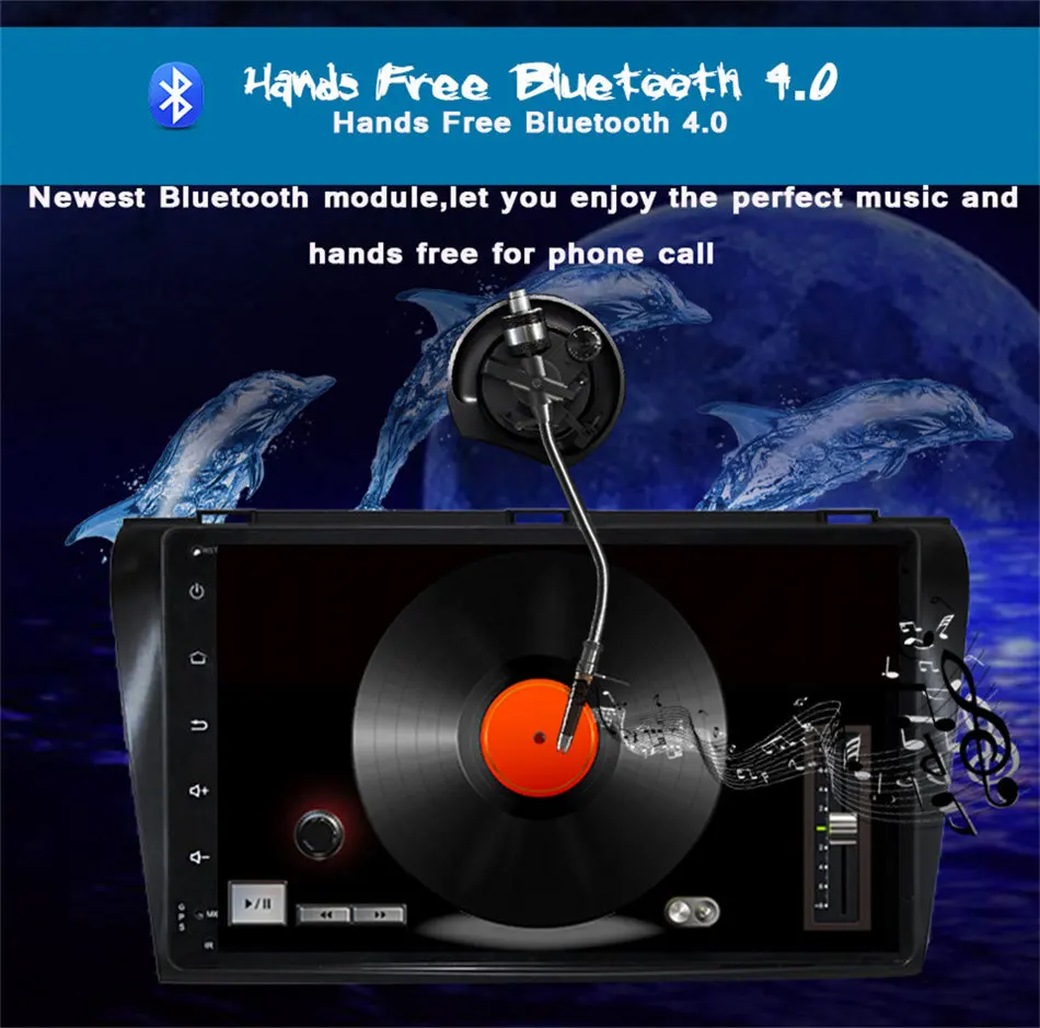 Top Android 9.0 Car DVD Player Fit Mazda 3 GPS Navigation 2Din Support Steering Wheel 1024*600 3/4G Radio BT DVB-T Rearview Cam dvr 4