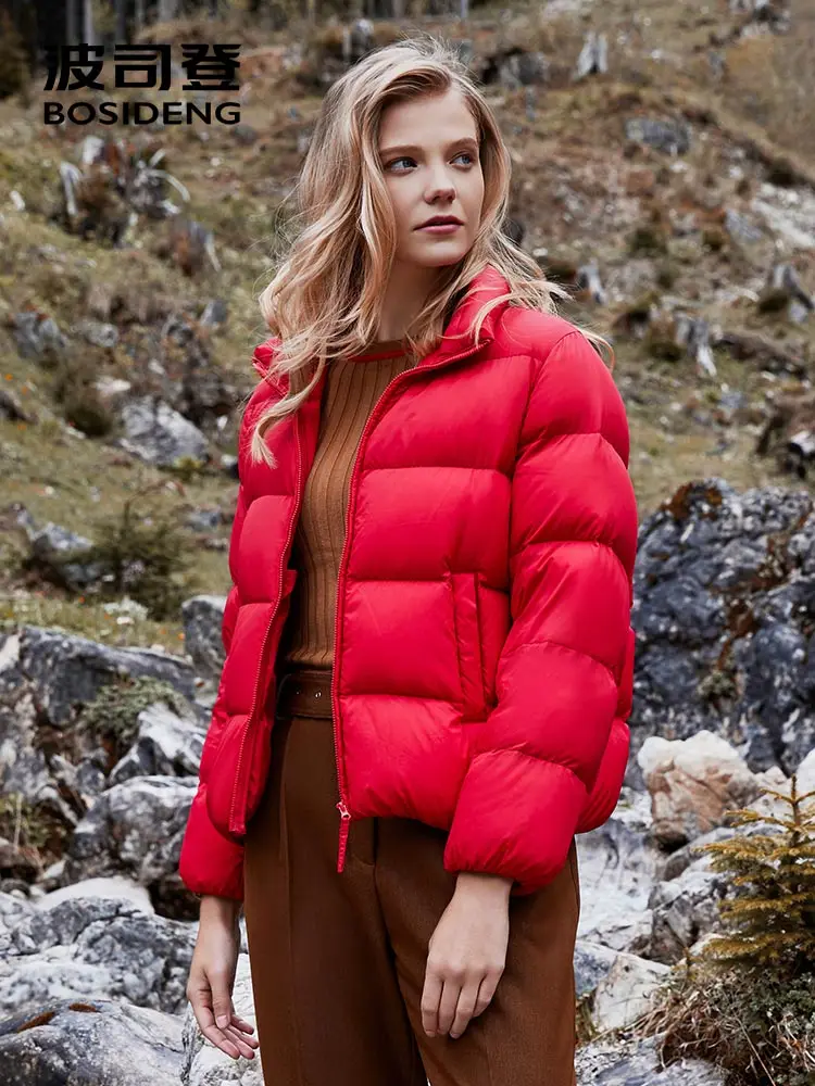  BOSIDENG 2019 new collection warm down jacket women down coat portable thicken soft waterproof soli