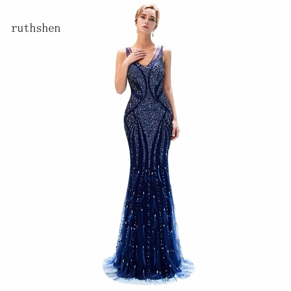 Ruthshen Vestidos De Gala Largos платье для выпускного вечера без рукавов Длинные вечерние