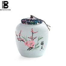 Креативная ручная роспись, пасторальный стиль, чайные банки, грубая керамика, чайный набор, чайный набор, аксессуары для чайной церемонии, пищевые Герметичные банки для хранения