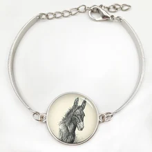 Marca de moda brazalete de amor de caballo arte animal vintage caballos burro hipopótamo cabujón domo de vidrio hombres mujeres joyería encanto