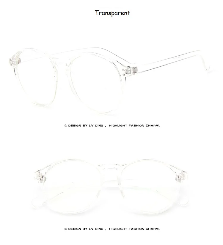 Мода круглые очки черный Clear frame Для женщин очки от близорукости очки мужские очки прозрачные рамка ботаник оптические прозрачные