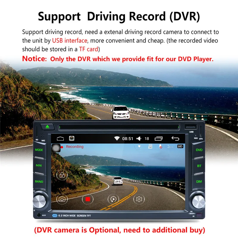 Clearance AR6002B 6.2" Car DVD Player 2 Din Touch Screen Stereo Radio Audio MP3 Music Player with GPS Navigation Steering Wheel Control 17