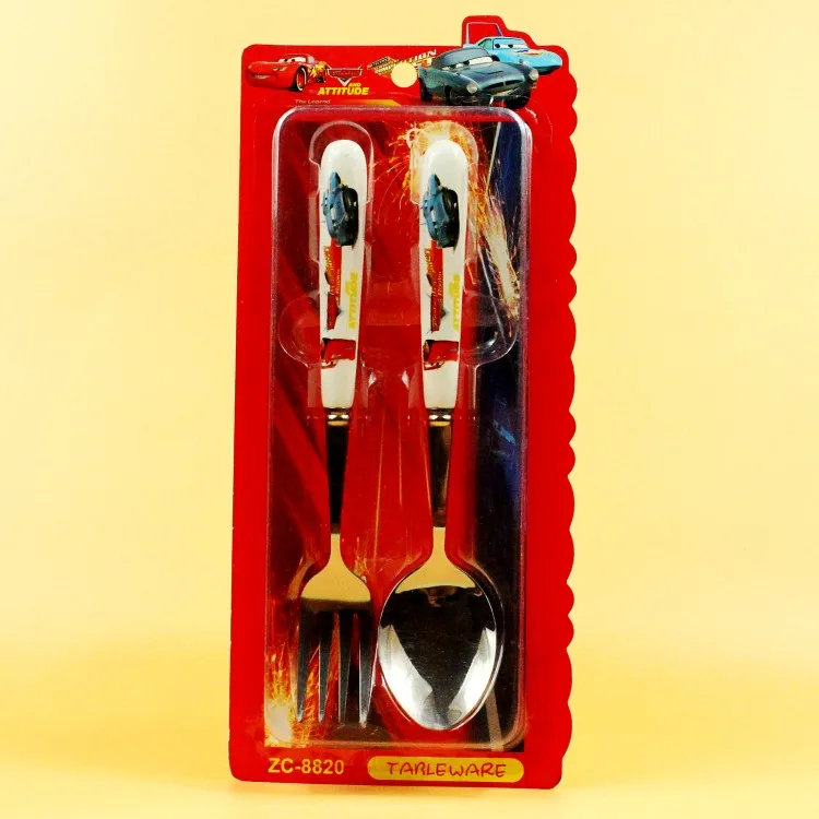 5 комплектов мультяшный Дораэмон автомобиль Человек-паук Микки миннион домашняя Ложка Вилка кухонный набор обеденной посуды