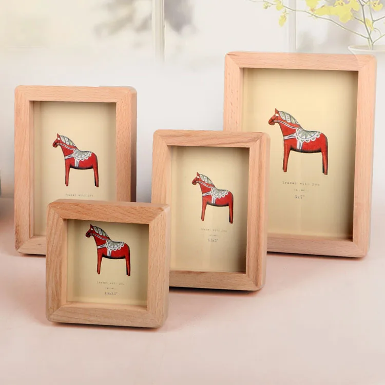 Vintage Wood photo Frames for pictures Rectangle Desktop Home Decoration Handmade Wooden