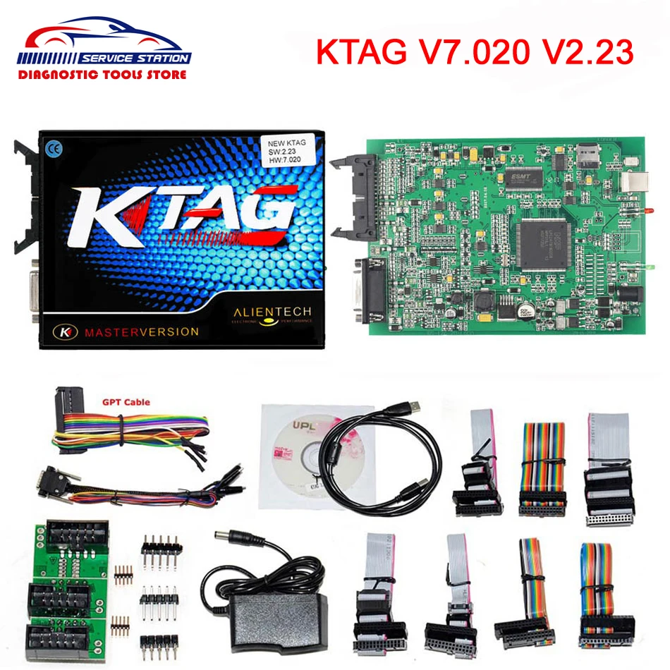 Высокое качество KTAG V7.020 V2.23 онлайн версия без ограничения маркеров мастер ЭБУ чип Тюнинг K-TAG 7,020 2,23