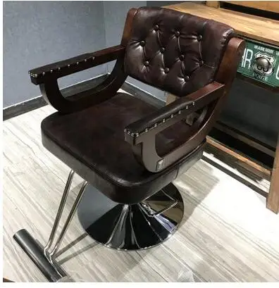 Hair salon special barber chair hair chair simple hairdressing shop chair can lift hair chair high grade hairdressing chair - Цвет: 11