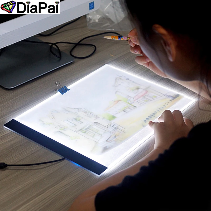 

DIAPAI Ultrathin 3.5mm A4 LED Light Tablet Pad Apply to EU/UK/AU/US/USB Plug Diamond Embroidery Diamond Painting Cross Stitch