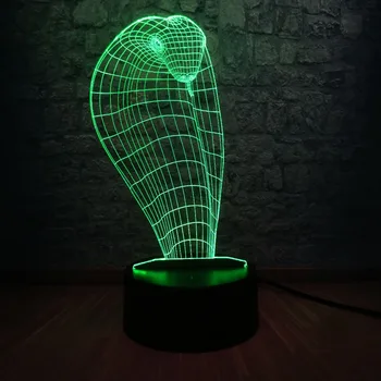 

Animal Cobra Snake Head Shape 3D LED USB Lamp Creative Colorful Night light Touch Table Lighting Desktop Decor Lampshade Gift