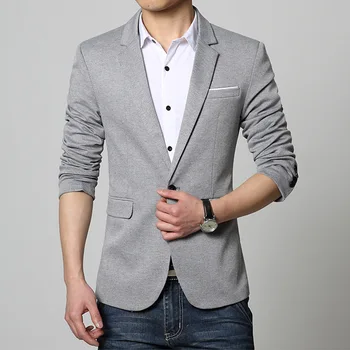 

AIRGRACIAS Smart Casual Blazer Men High Quality Cotton Men's Blazers Size M-5XL 2019 New Fashion Arrive Casaco Masculino