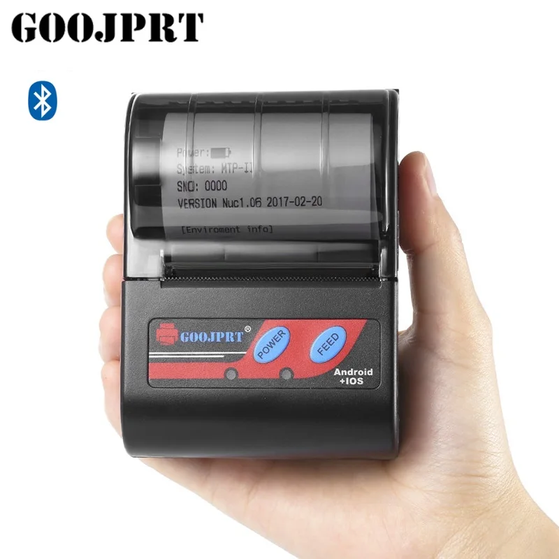 GOOJPRT MTP-II 58 мм Bluetooth термопринтер портативный беспроводной чековый станок для Windows Android iOS