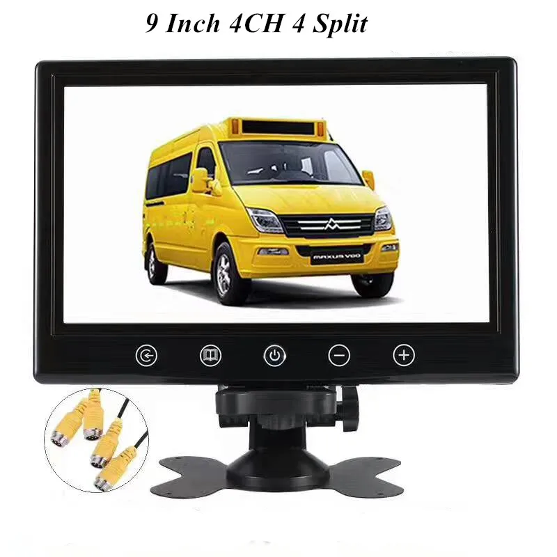 9 Inch 4CH 4 Split TFT Monitor For CCTV Camera
