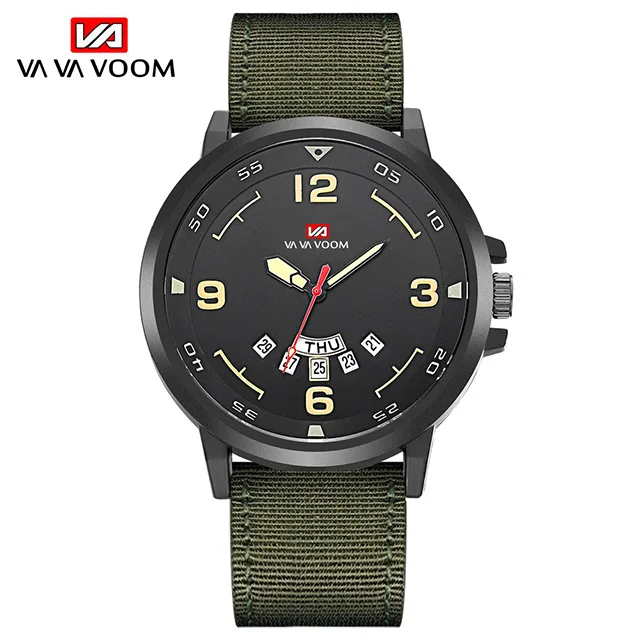 Мужские s часы Топ люксовый бренд модные спортивные мужские кварцевые кожаные часы на запястье военные часы мужские часы Dispaly Дата Неделя часы мужские - Цвет: Зеленый