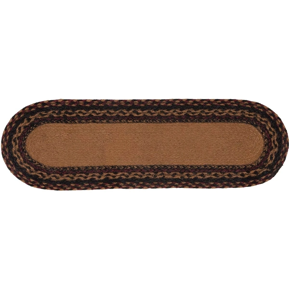 Primitive Rugs Heritage Farms Crow Tan Oval Jute Stair Tread (2)