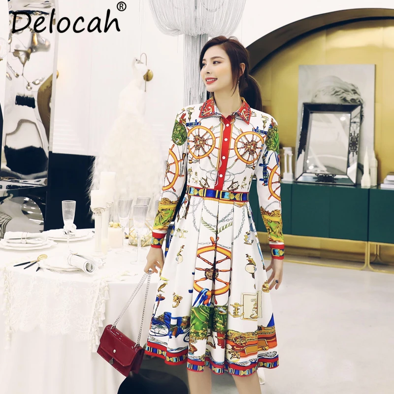 Delocah осень 2018 г. для женщин комплект взлетно посадочной полосы модельер с длинным