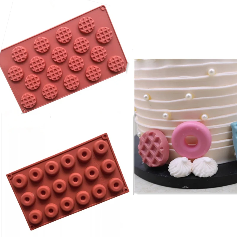 

18 Cavity Waffle Biscuits Cake Maker Molds Food Grade Silicone Mini Donuts Chocolate Jelly Pudding Mold Microwave Save