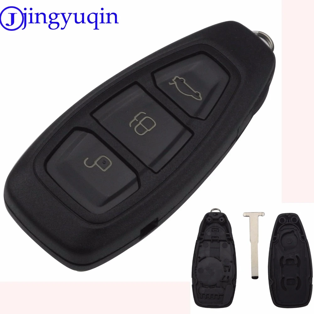 

jingyuqin Remote 3 Buttons Car Key Shell Remote Fob For Ford/Mondeo/Fiesta/Focus/Titanium Smart Key With Logo