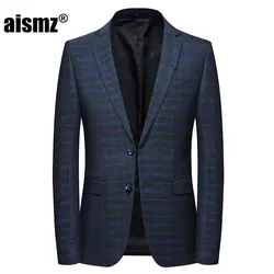 Aismz Новый осень-зима Для мужчин Блейзер Casaco Masculino Hombre Slim Fit Бизнес Повседневное Для мужчин s пиджаки куртка Vete Для мужчин футболка Homme 2018