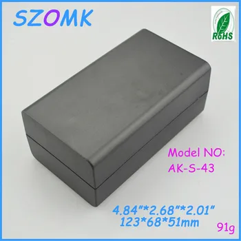 

10pcs/lot electrical abs plastic instrument enclosure for pcb abs junstion box in black 123x68x51mm