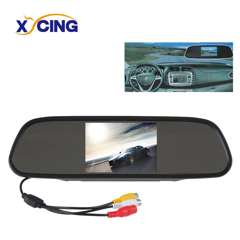 XYCING 5 дюймов TFT lcd Автомобильный монитор 800x480 пикселей широкоугольный Автомобильный зеркальный монитор заднего вида 2 AV вход автоматический переключатель заднего хода