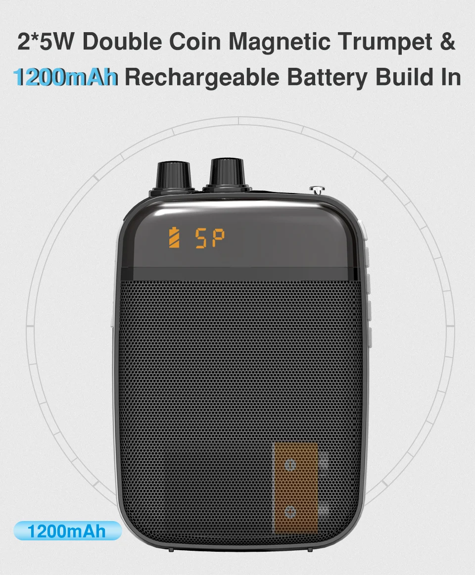 Беспроводной голосовой усилитель с микрофоном, мини портативный ...