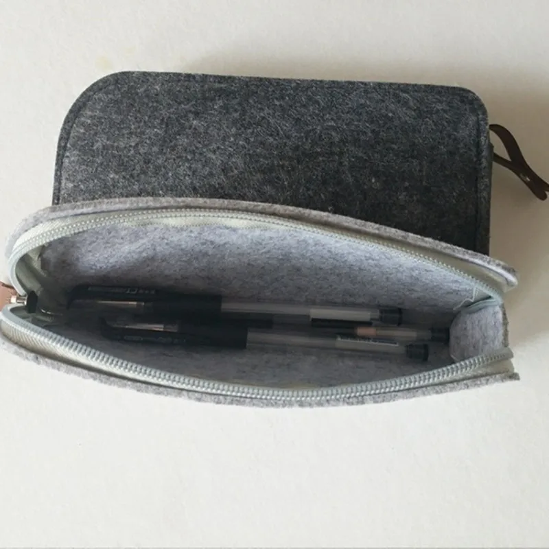 Фетровый школьный пенал высокой емкости estuche escolar серый материал escolar школьные принадлежности kalem kutusu пенал