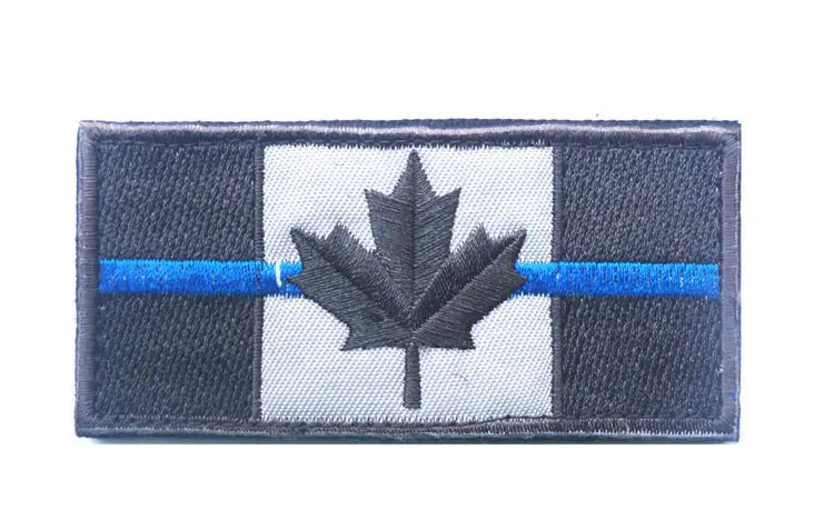 

CANADA FLAG PATCH BLUE LINE CANADIAN MAPLE SWAT POLICE THIN BLUE LINE PATCH BADGE