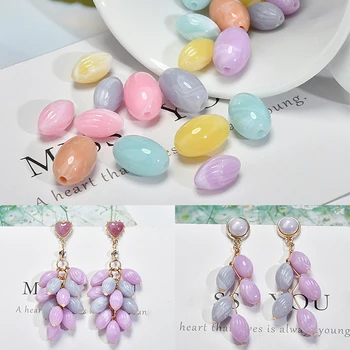 

DIY earpiece accessories resin fresh elliptical stripe straight hole earrings pendant material pendant