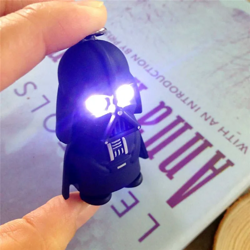 

High Quality TOP Star Wars Keyring Light Black Darth Vader Pendant LED KeyChain For Man Gift Bag Pendants Free Shipping