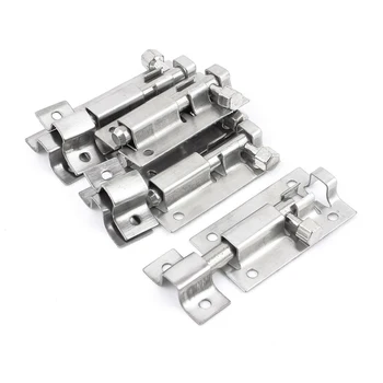 

5pcs 2 Inch Length Stainless Steel Door Latch Sliding Lock Barrel Bolt Silver