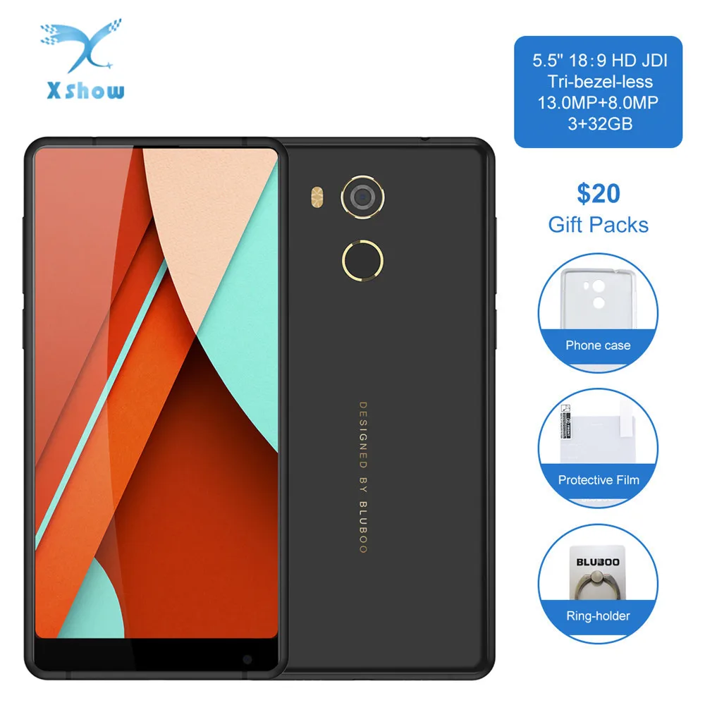 

Bluboo D5 Pro 2700mAh Tri-bezzel-less full Screen MTK6737 Quad core 1.3GHz Android 7.0 Nougat 3GB RAM 32GB ROM Rear CELLPHONE